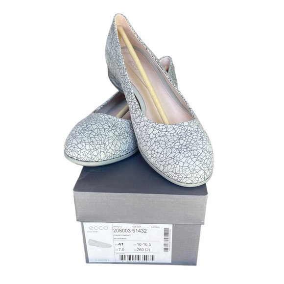 Ecco Anine Womens Ballet Flat Shoes Size 10 To 10.5 US 41 EU Silver Gray - Picture 2 of 9
